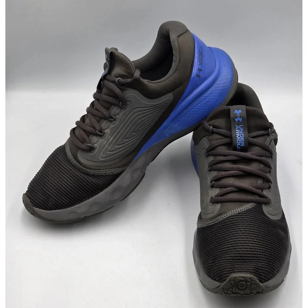Under Armour Charged Assert Mens Size 11 Black Blue Athletic Running Shoes